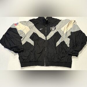 Vintage Oakland Raiders Reebok Pro Line Full Zip Windbreaker Jacket Size Large